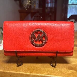 Michael Kors Bright orange Leather Wallet